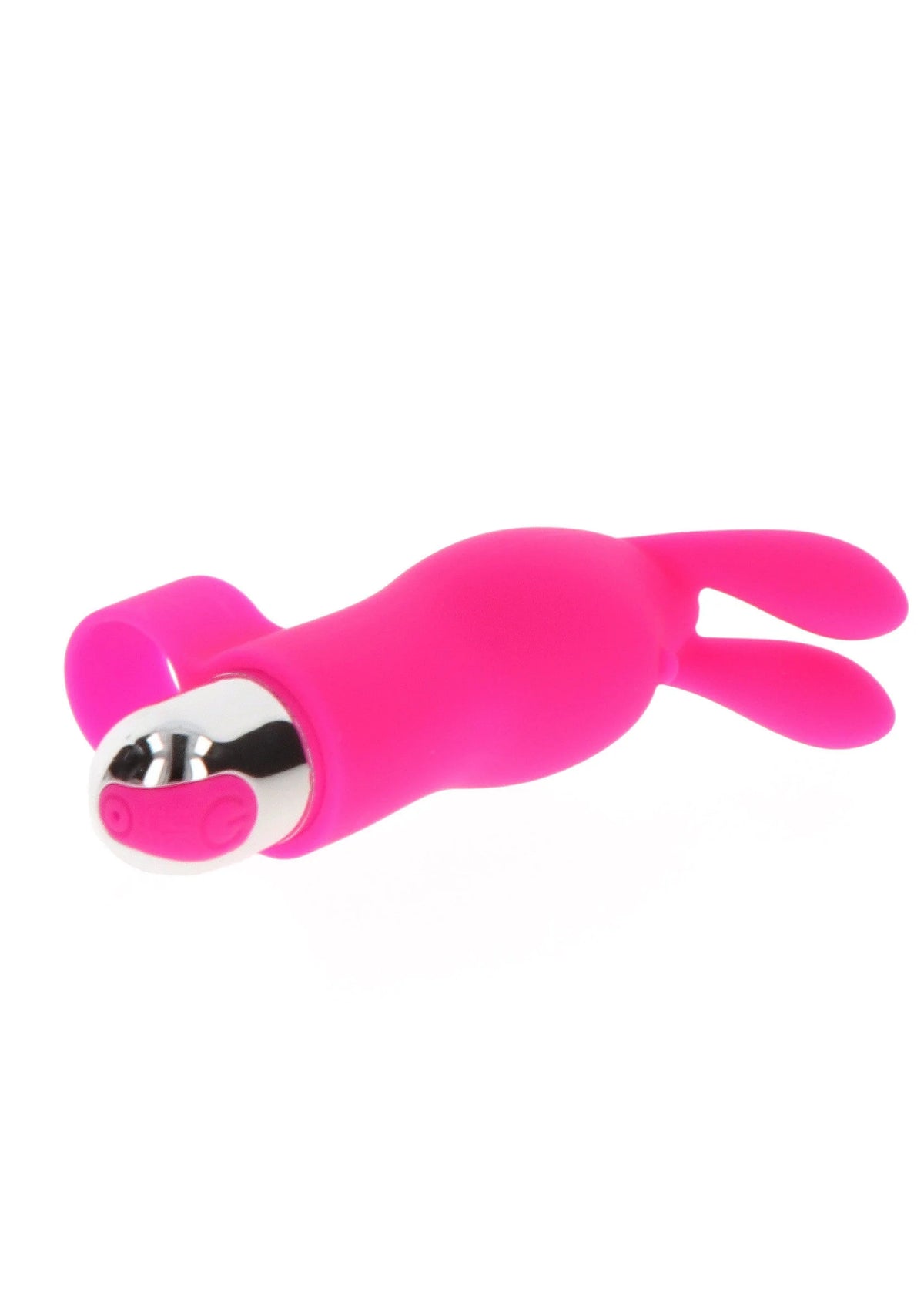 Zijdelingse weergave: fuchsia konijn vingertriller met metalen vibratiekop