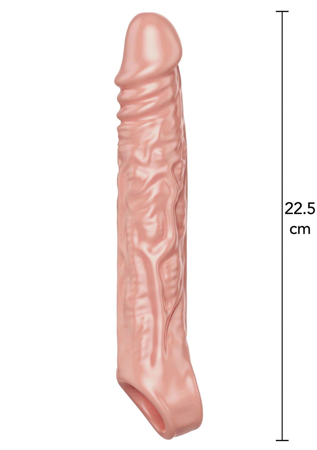 Roze TPE verlengmouw met glanzende structuur, 22,5 cm