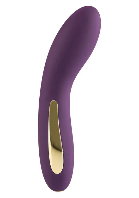 Paarse Luminate vibrator van Luz met goudkleurig inzetstuk