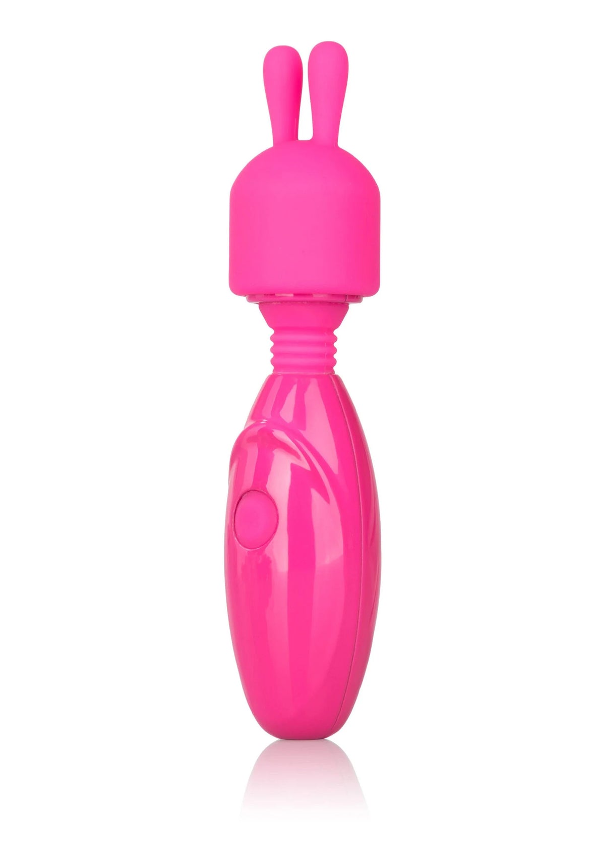 Roze konijnvormige vibrator met twee oortjes en glanzende body