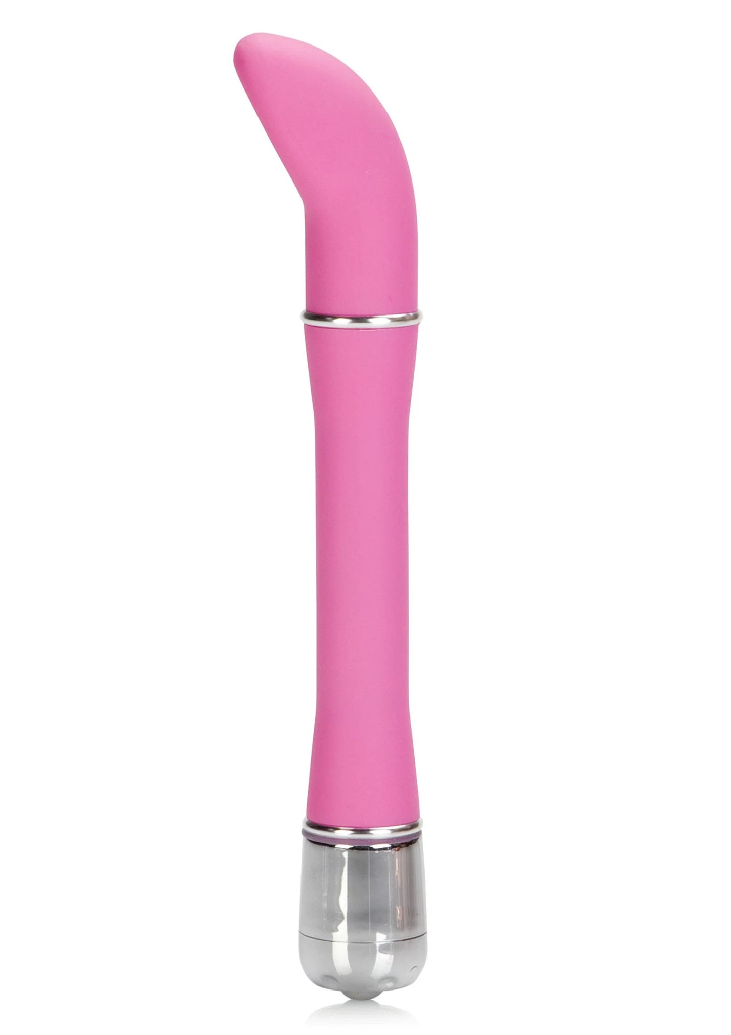 Roze CalExotics vibrator met smalle steel en zilveren kop
