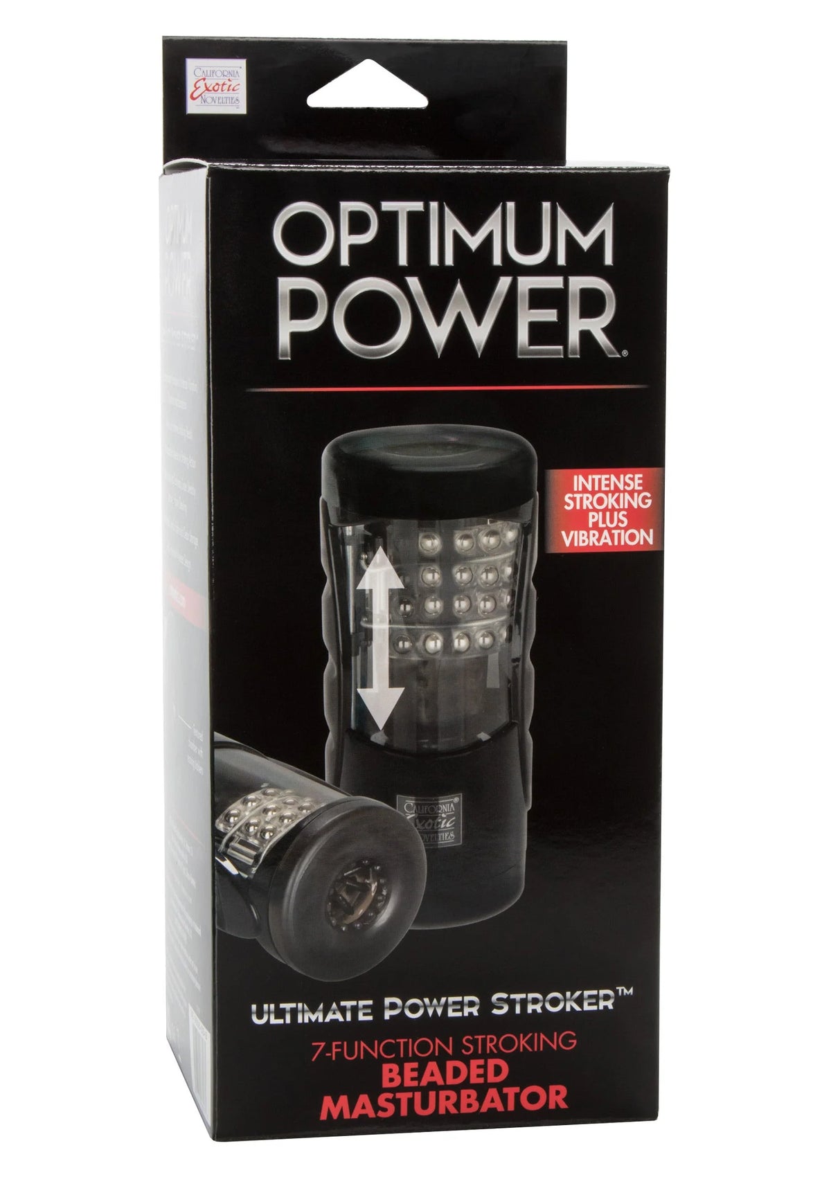 Verpakking van CalExotics Optimum Power Ultimate Power Stroker, zwarte masturbator