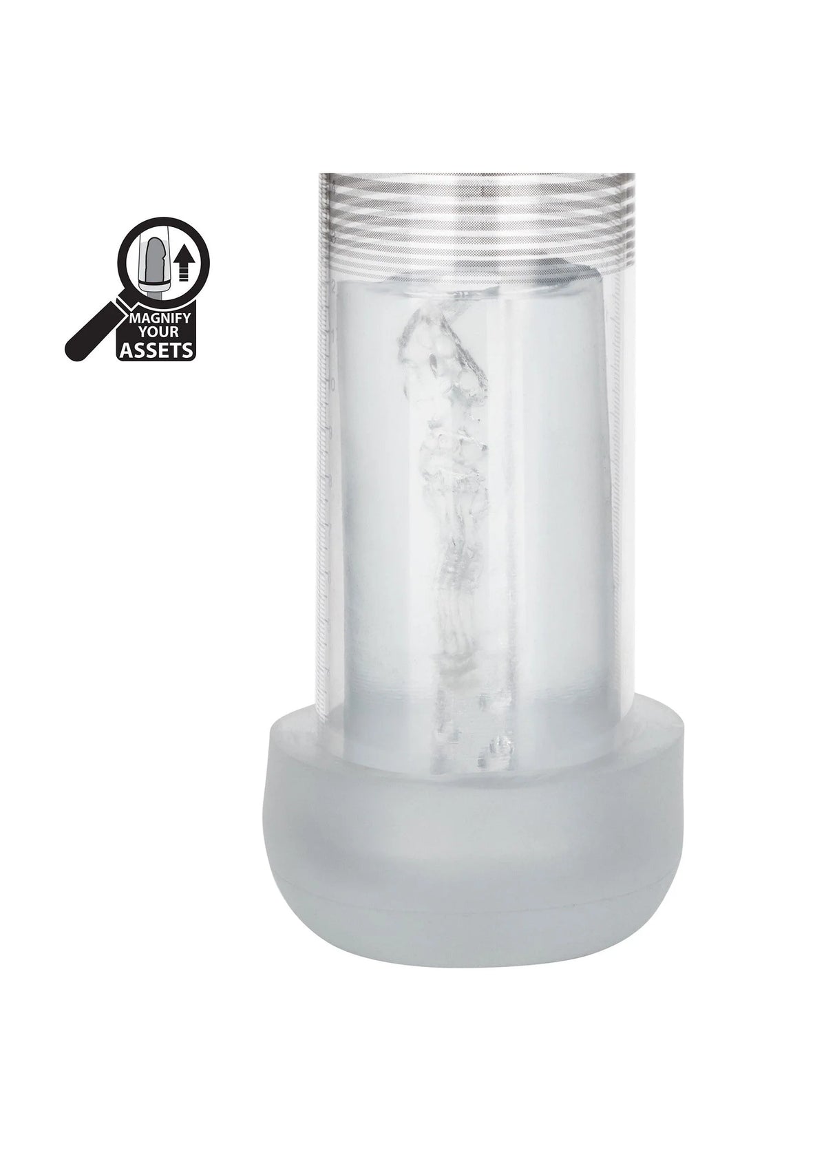 Transparante penis-pompcilinder met brede witte basis