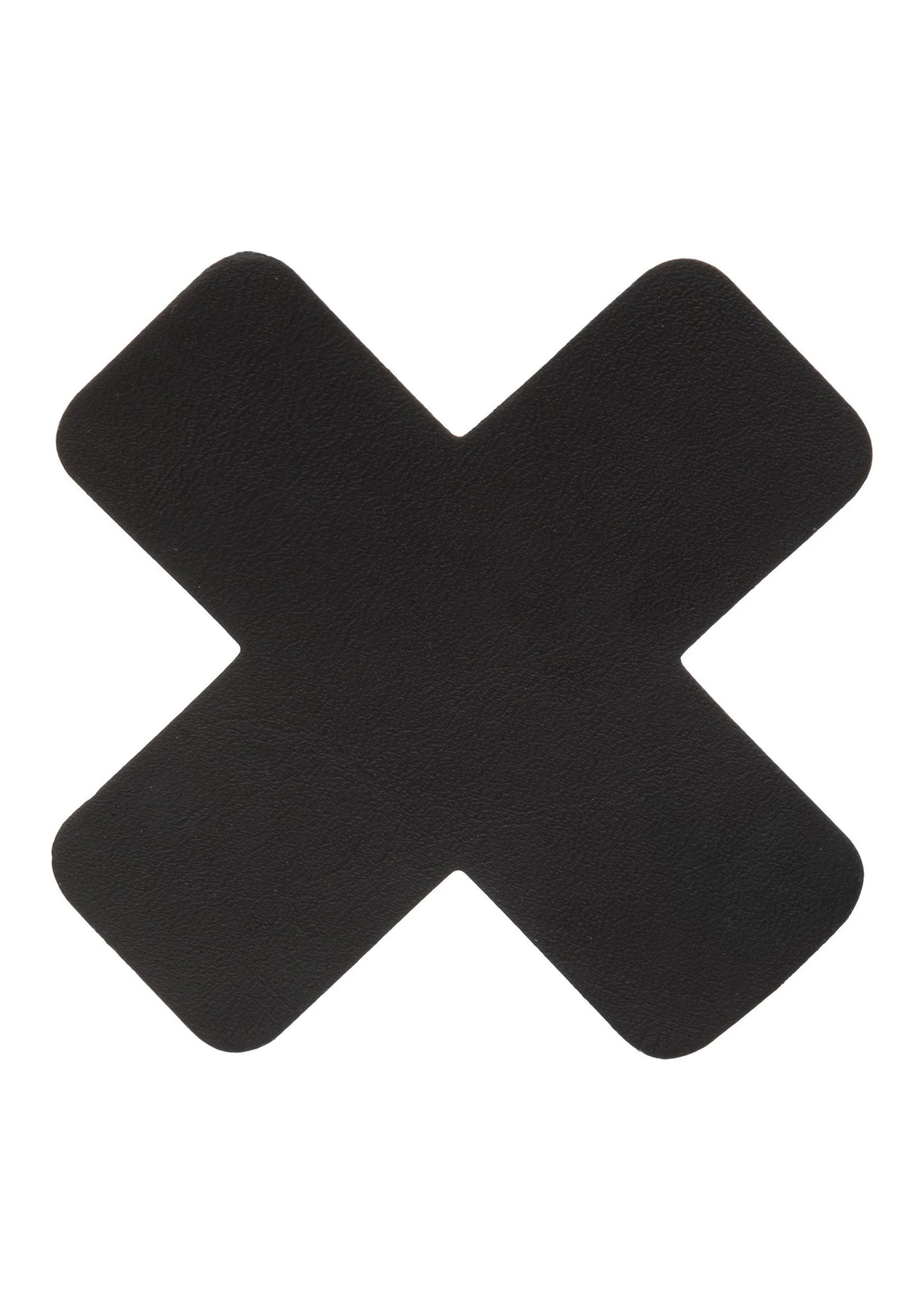 Zwarte kruisvormige borstbedekking met V-insnijding, matte en gladde look