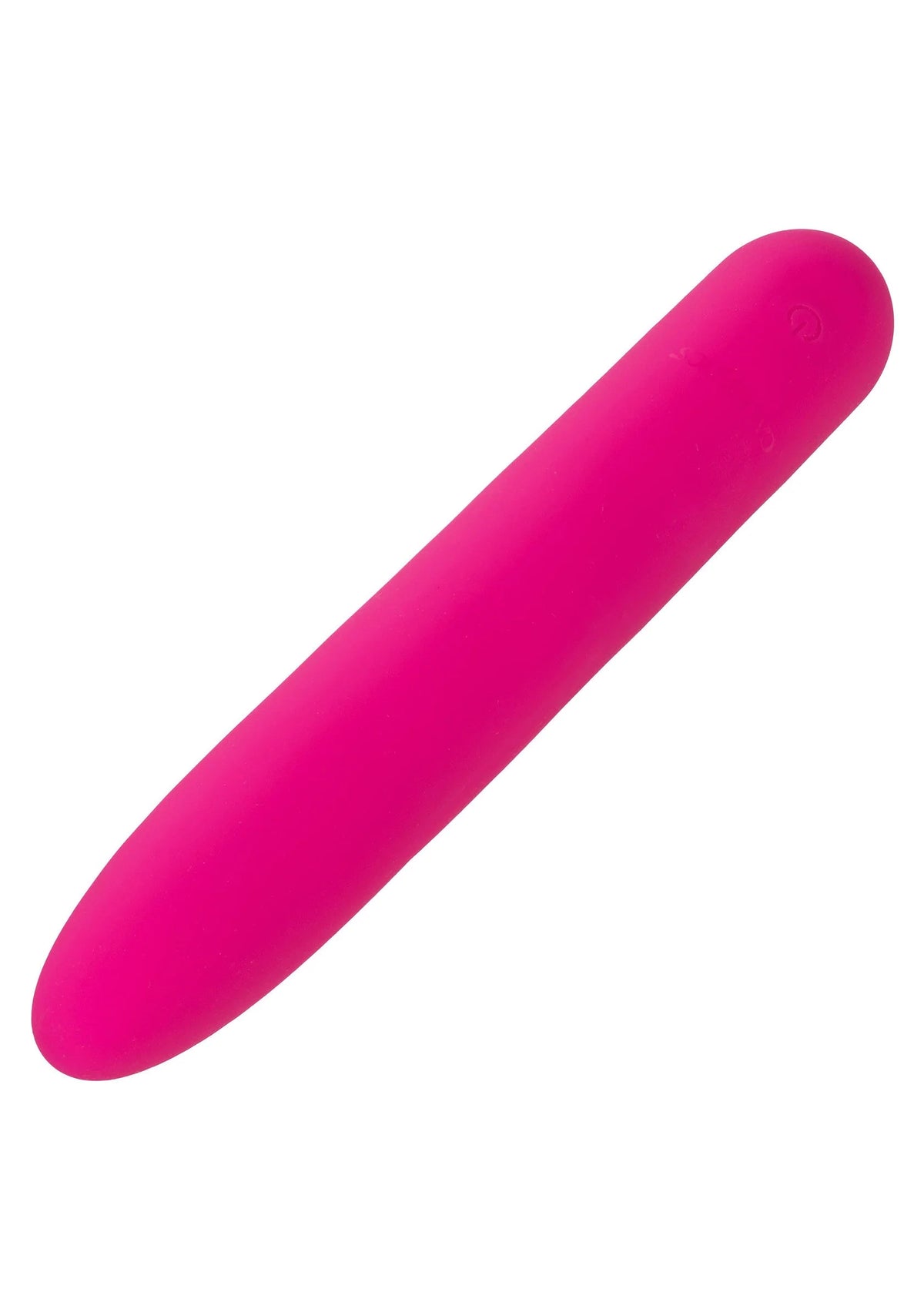 Roze vibrerende siliconen staaf in close-up, glad oppervlak zonder randen