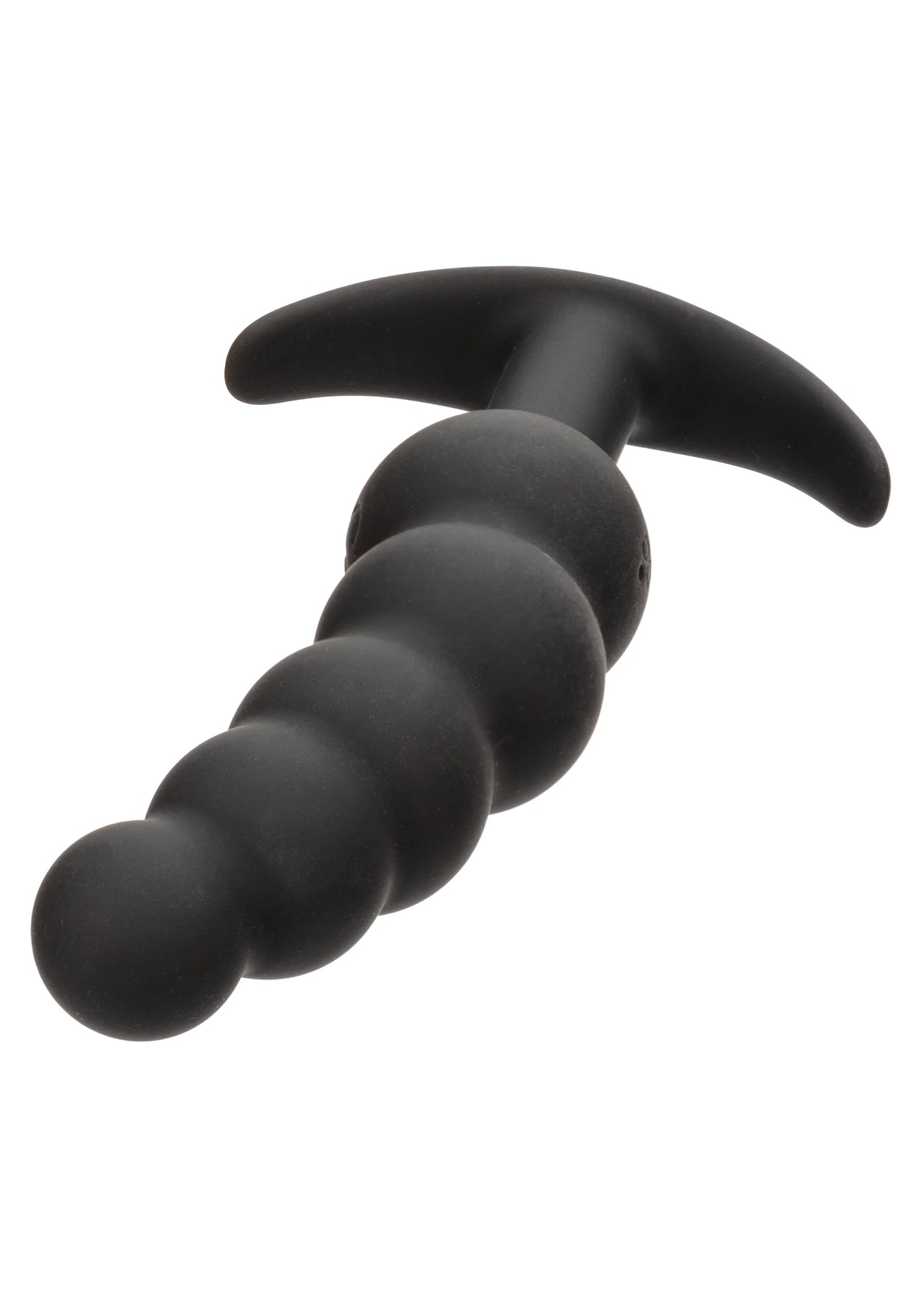 Trillende kralenplug van donker siliconen met ronde, parelvormige segmenten
