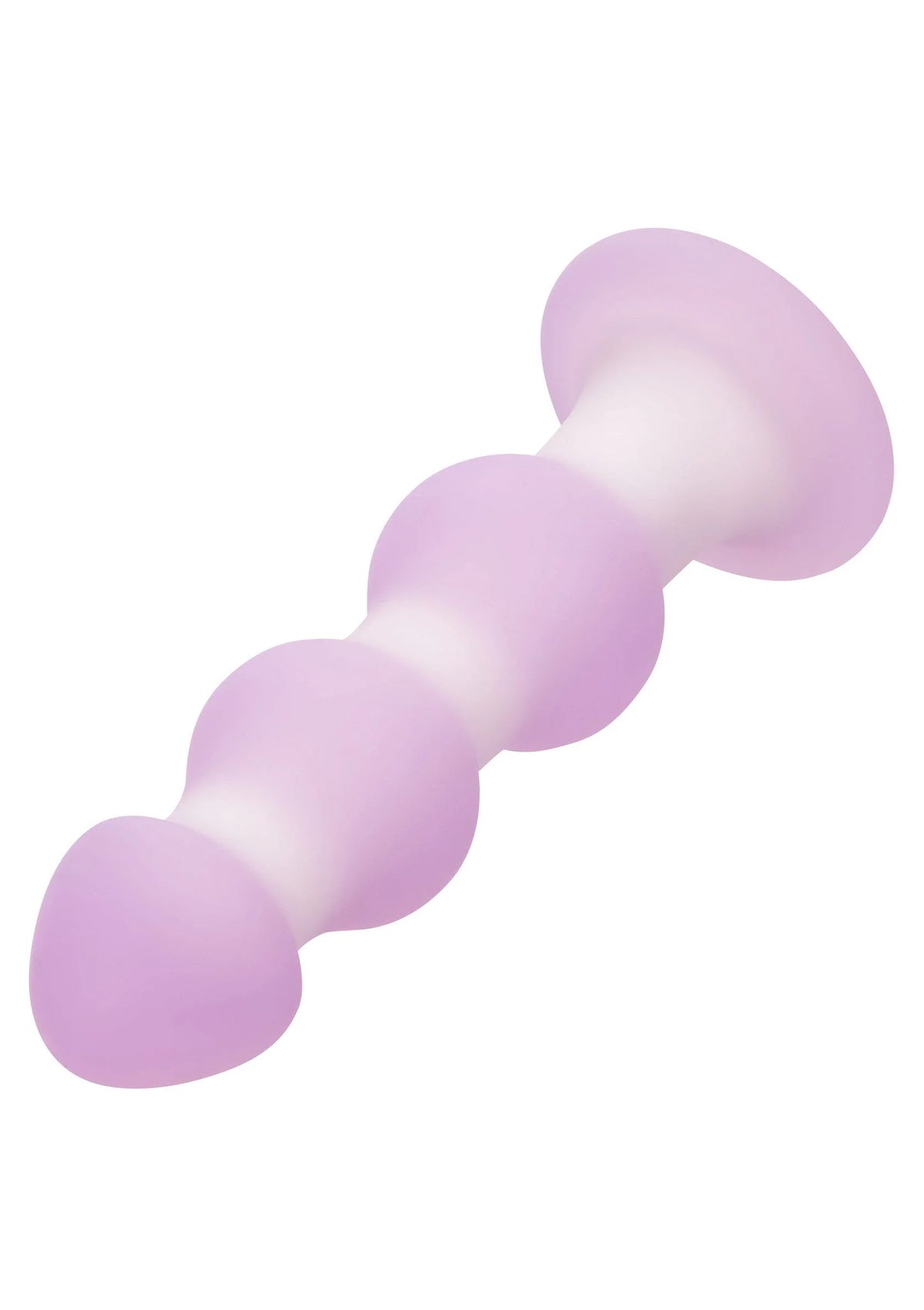 Lila siliconen beaded probe, close-up van afgeronde segmenten en brede basis