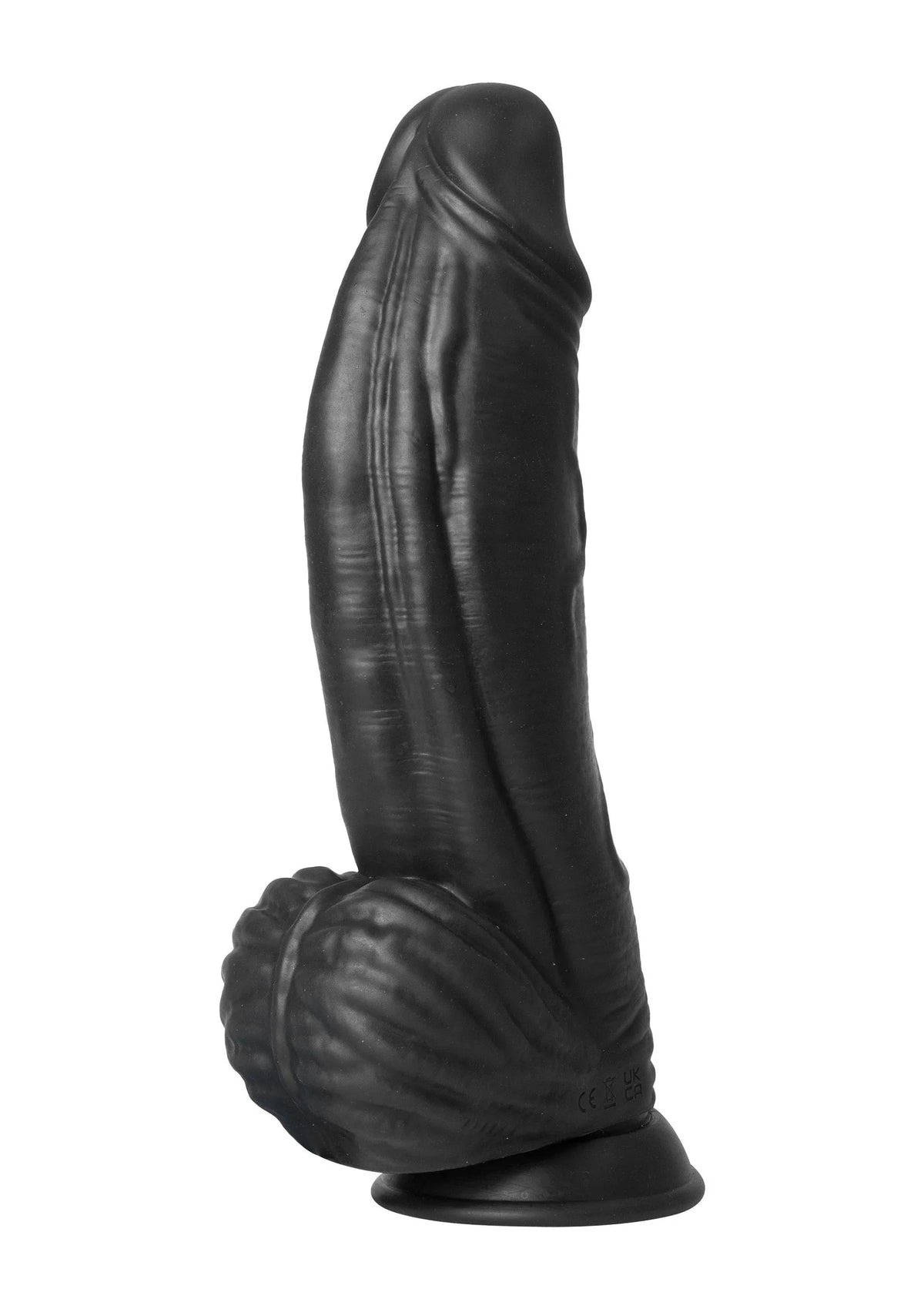 Zwarte vibrerende demonendildo met brede onderkant en ronde voet, Hidden Desire