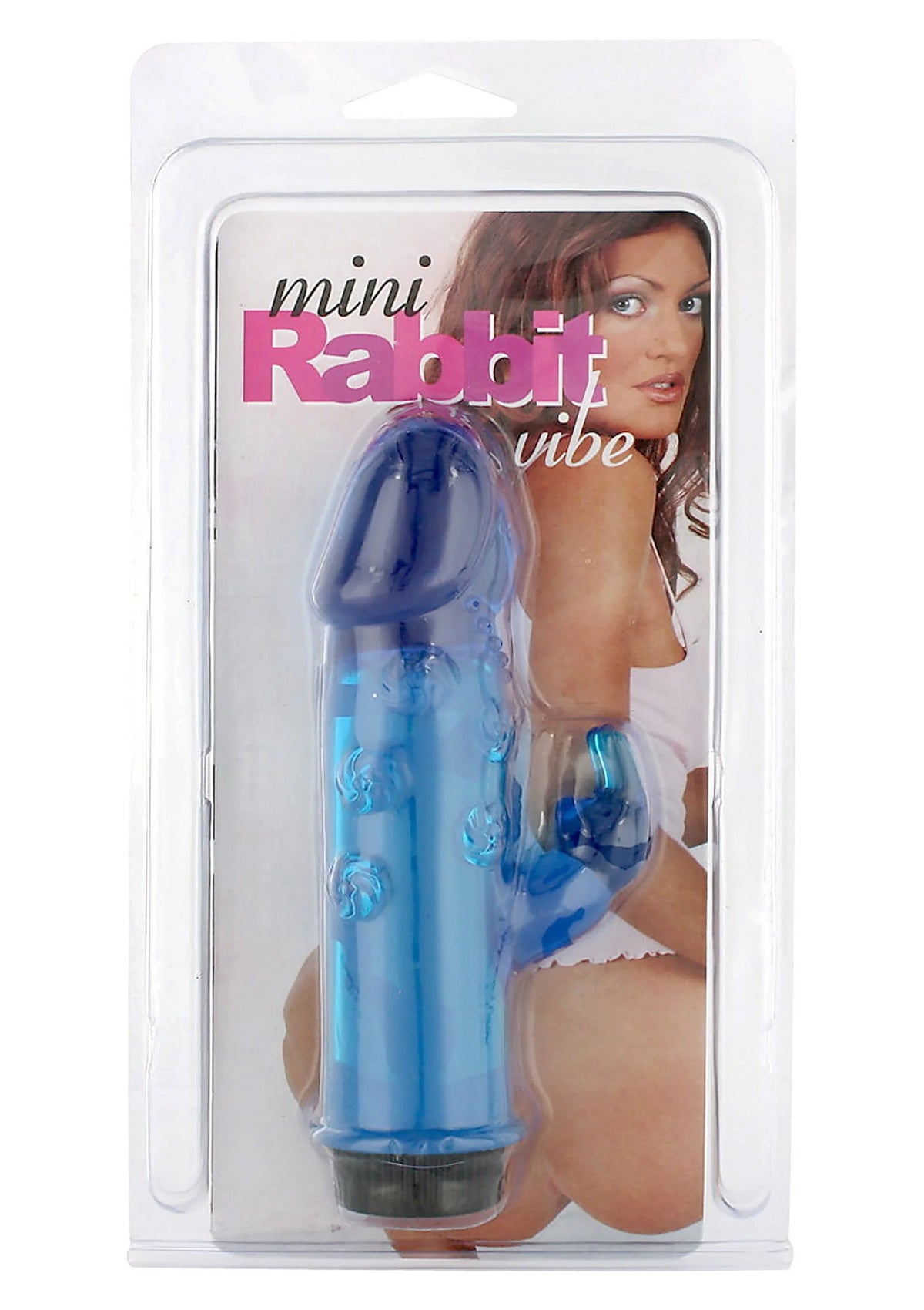 Seven Creations mini konijnvibrator in blauwe blister met zwarte basis