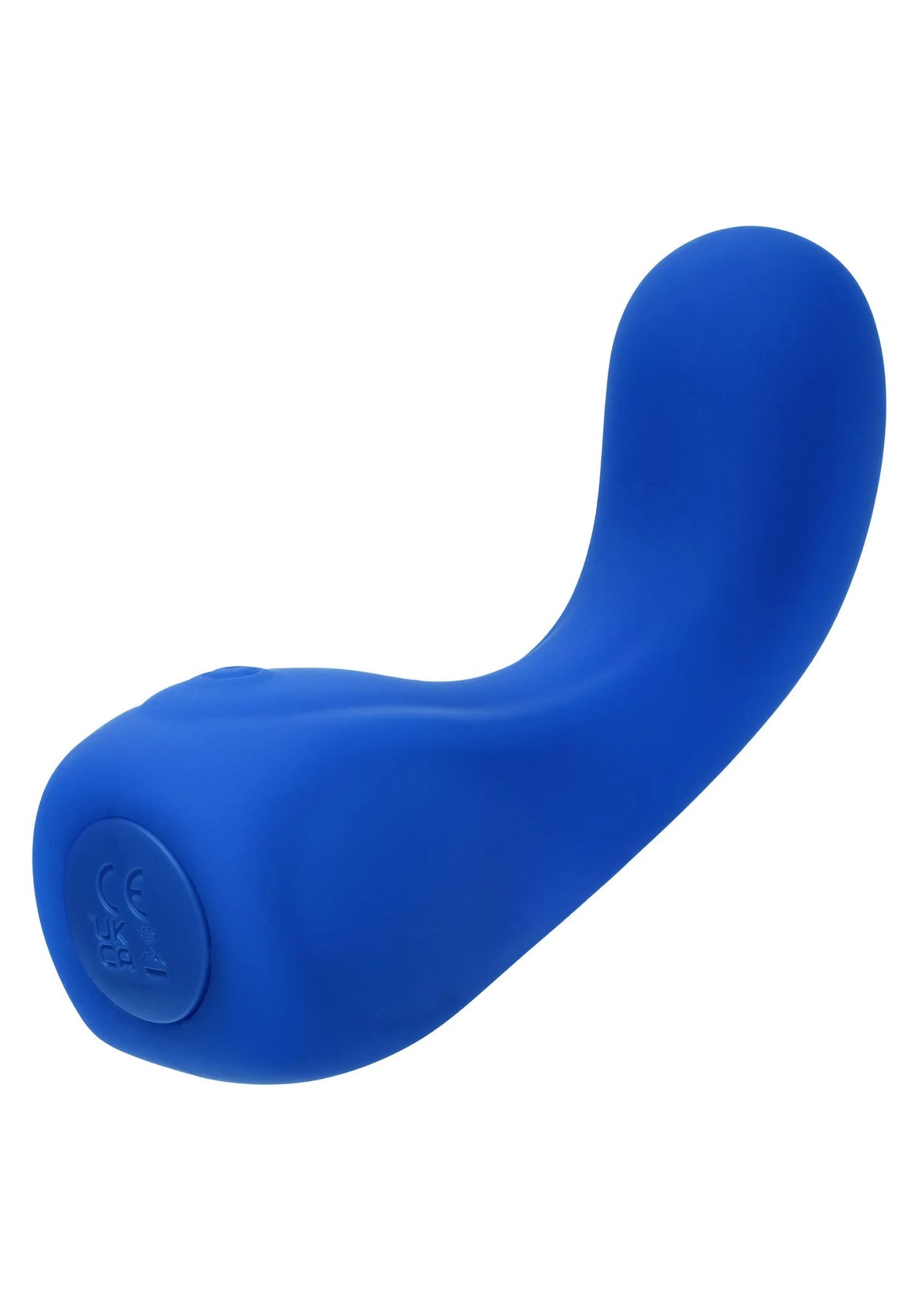 Cascade Curve blauw siliconen seksspeeltje met ronde basis en bedieningsknop