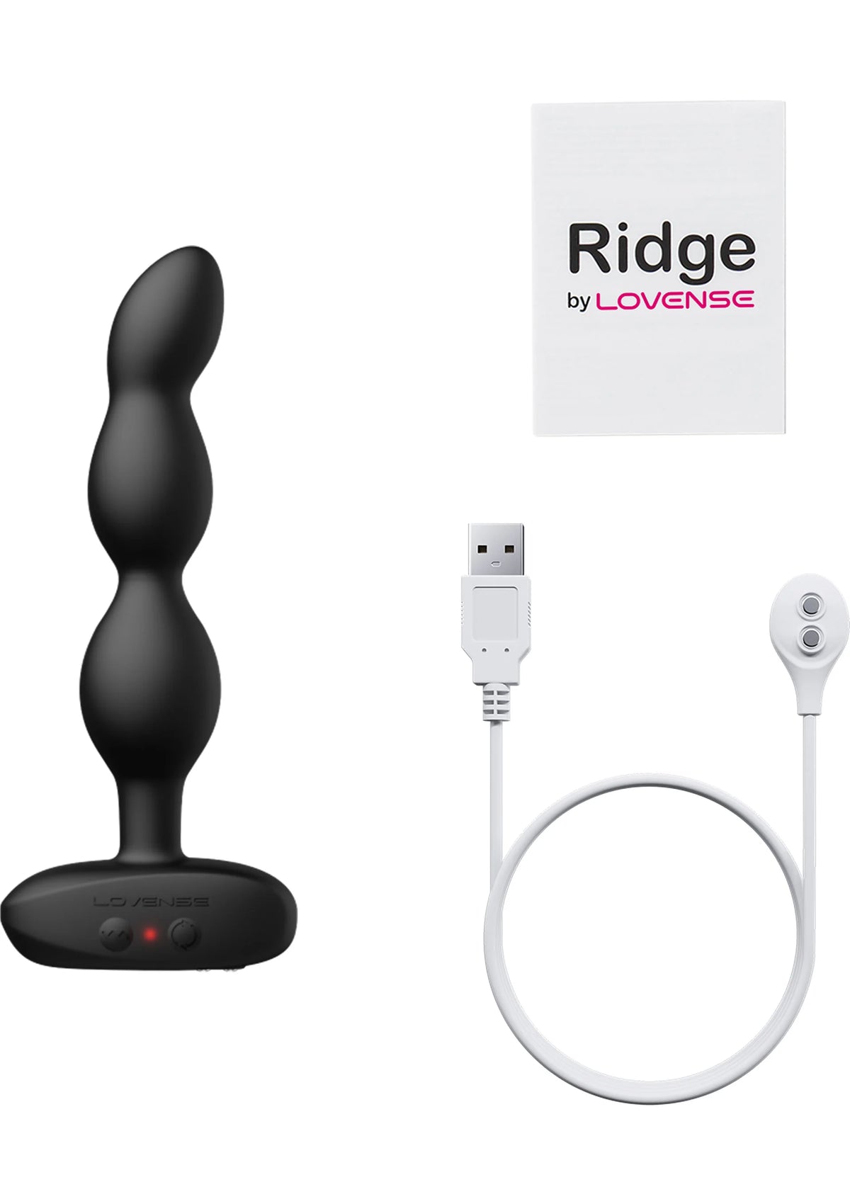 Lovesense Ridge anale kralenplug met usb-kabel en kleine afstandsbediening