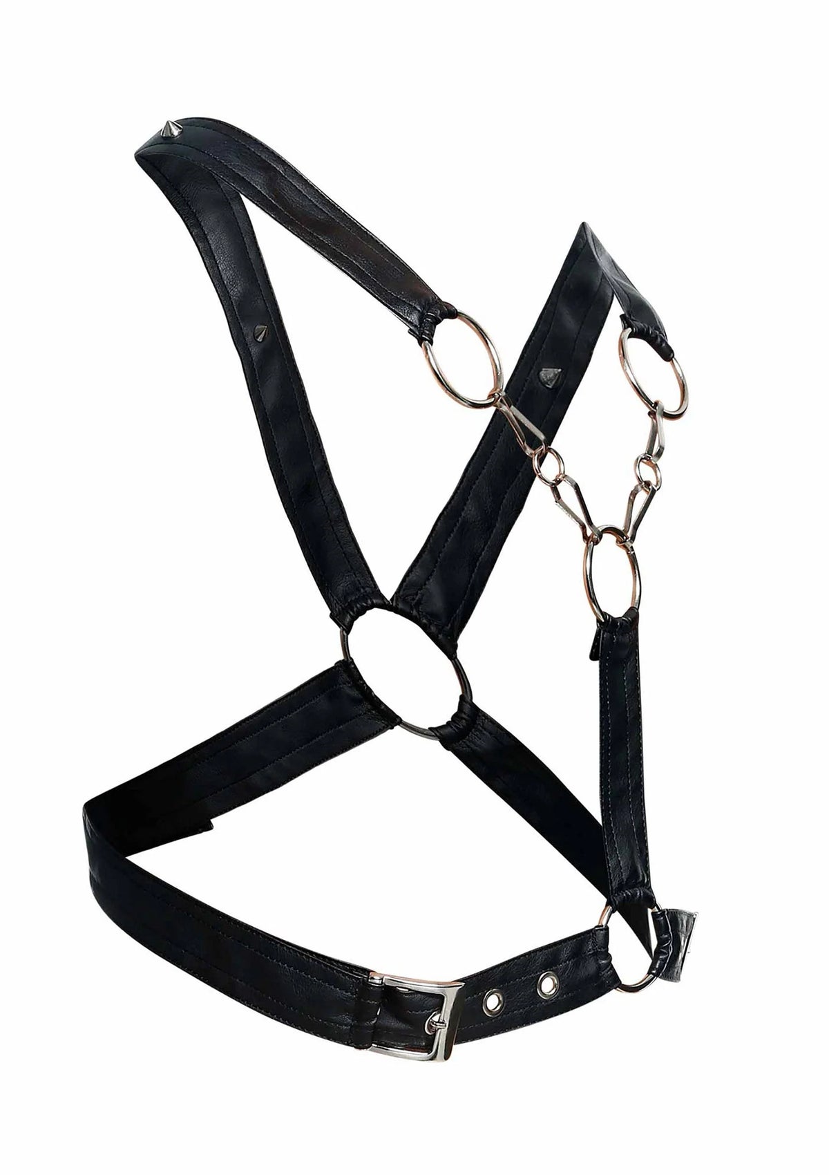 Bestel: DNGEON Cross Chain Harness by MOB Eroticwear Dngeon - bij Happytoys: de erotische sex webshop | liever Happy dan Easy ⭐⭐⭐⭐⭐