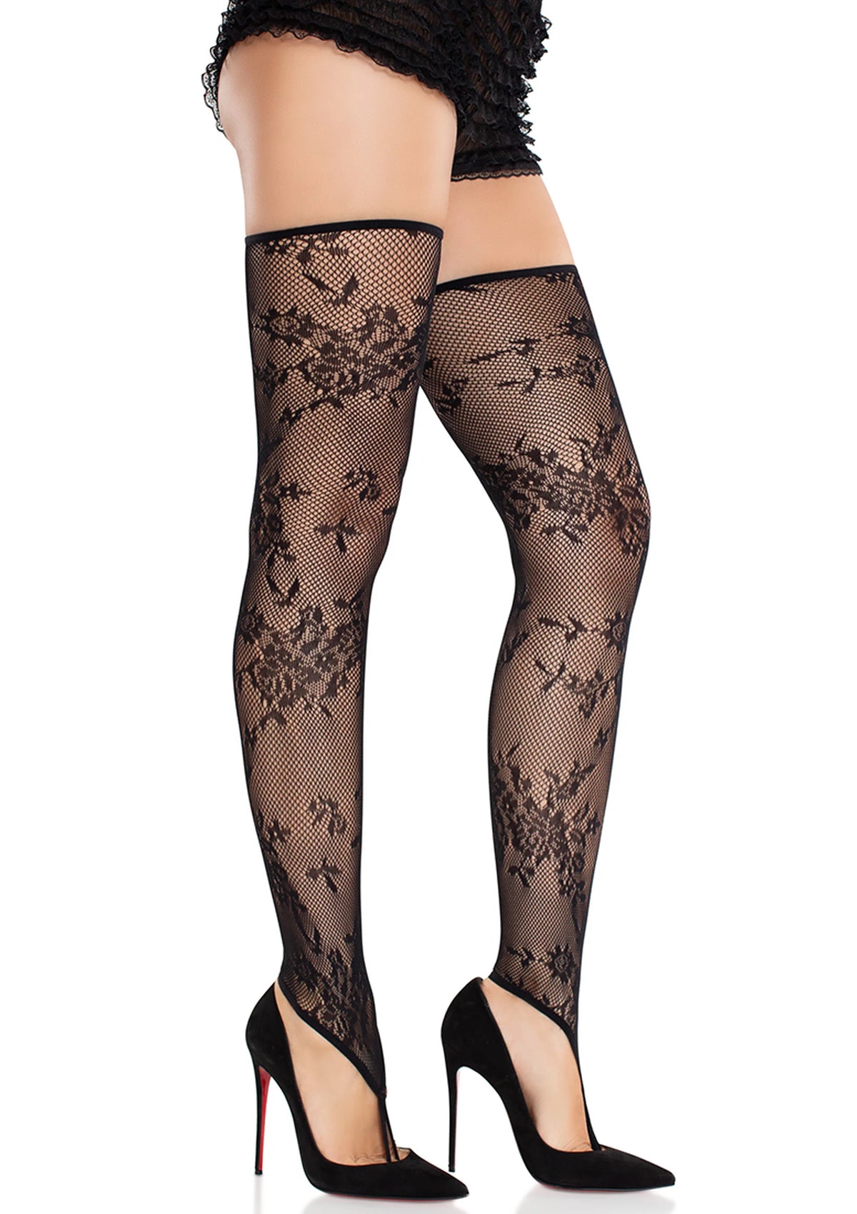 Beste vandaag nog: Floral Net Toe Loop Footless Thigh Highs - bij Happytoys Sexshop: online sex shop for Feeling Happy & Easy π
