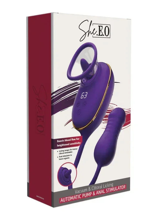 Licking Clitoral Pump & Anal Stimulator @ She.E.O. - Happytoys Sexshop: online sex shop for Feeling Happy & Easy 😊 - Discreet geleverd