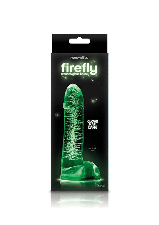 NS Novelties Firefly Glass Smooth Ballsey 4' Dildo Glazen Dildo - Happytoys Sexshop: online sex shop for Feeling Happy & Easy 😊 - Discreet geleverd