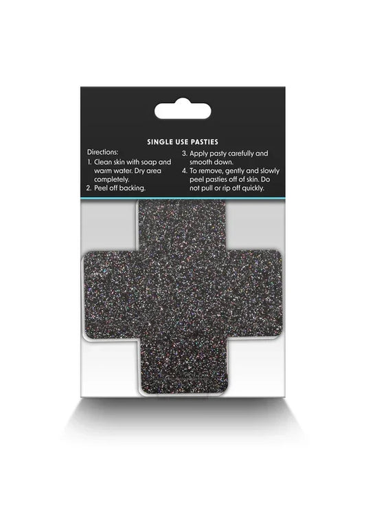 Pasties Glitter Cross 2 Pair by NS Novelties - Happytoys Sexshop: online sex shop for Feeling Happy & Easy π - Discreet geleverd