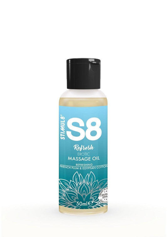 Massageolie fles S8 Refresh met zwarte dop, 50 ml