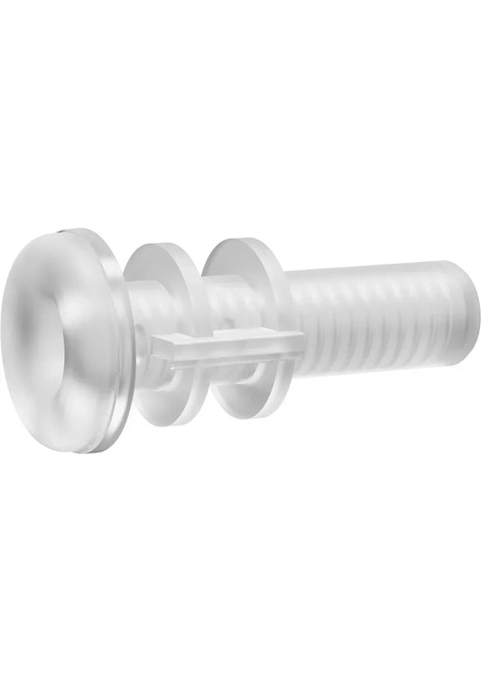 Donutmouw met ronde basis en ribbelige steel, lichtgrijs siliconen