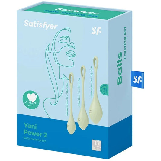 SATISFYER - YONI POWER 2 TRAINING SET GREEN - Happytoys Sexshop: online sex shop for Feeling Happy & Easy π - Discreet geleverd