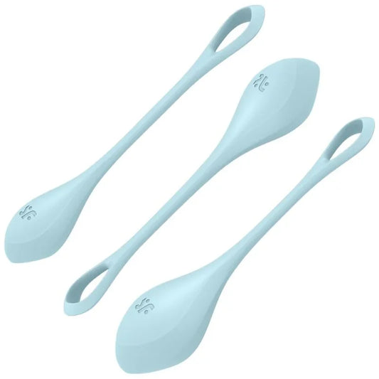 SATISFYER - YONI POWER 2 TRAINING SET BLUE - Happytoys Sexshop: online sex shop for Feeling Happy & Easy π - Discreet geleverd