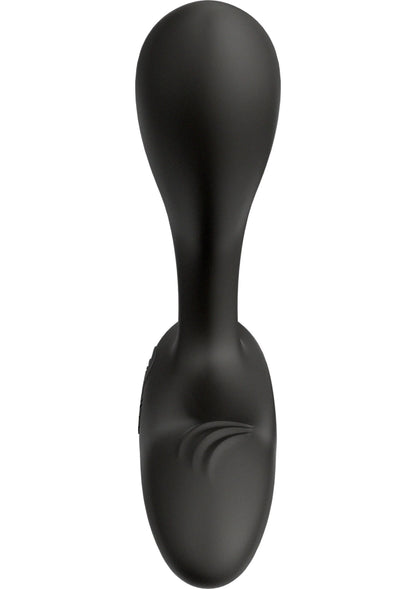 We-Vibe Vector + vibrerende plug in matzwart, met brede afgeronde punt en basis.