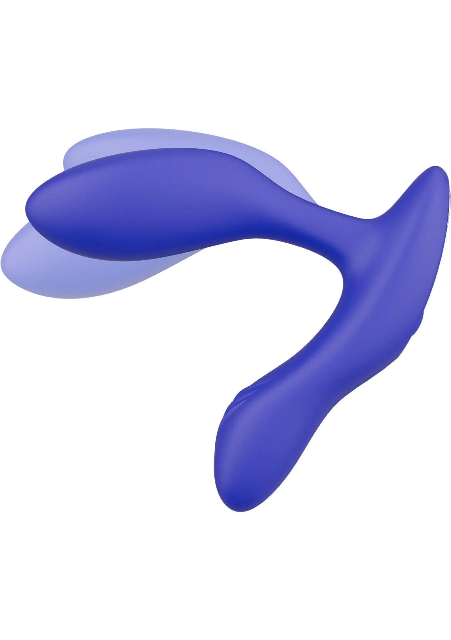 Marineblauwe anale plug met gebogen vorm en afgeronde, bredere basis