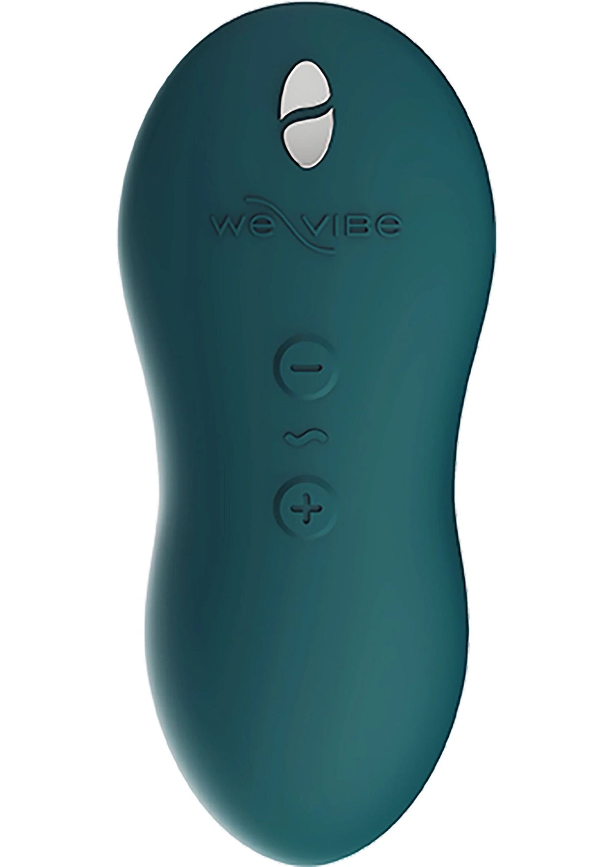 We-Vibe Touch X-seksvibrator, donkergroene voorkant met logo en knopjes