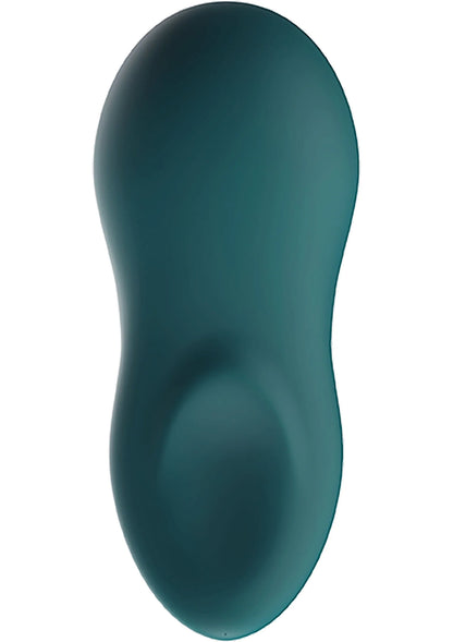 We-Vibe Touch X-seksvibrator, donkergroene achterkant, glad ovale vorm