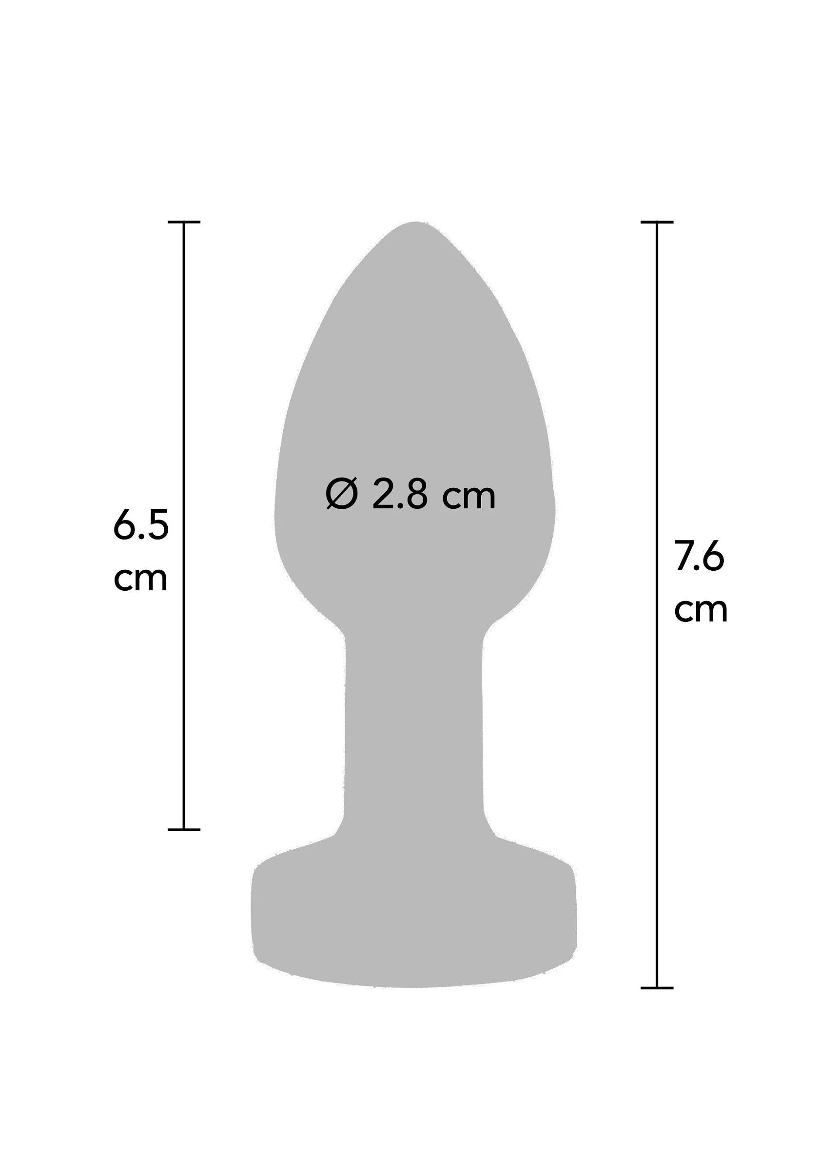 Afmetingen van kleine metalen kontpropp: 6,5 en 7,6 cm, Ø 2,8 cm