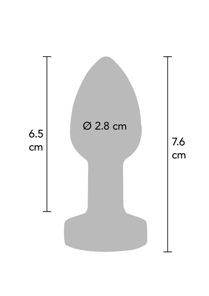 Afmetingen van kleine metalen kontpropp: 6,5 en 7,6 cm, Ø 2,8 cm