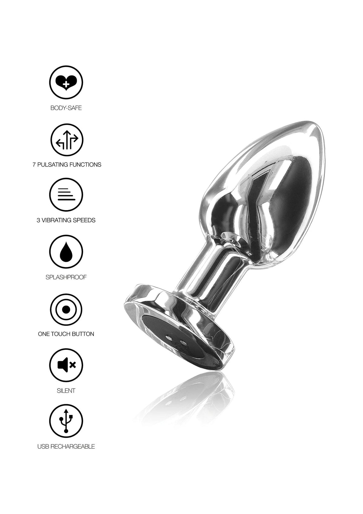 Beste vandaag nog: Buttocks Vibrating Metal Buttplug L by ToyJoy - bij Happytoys