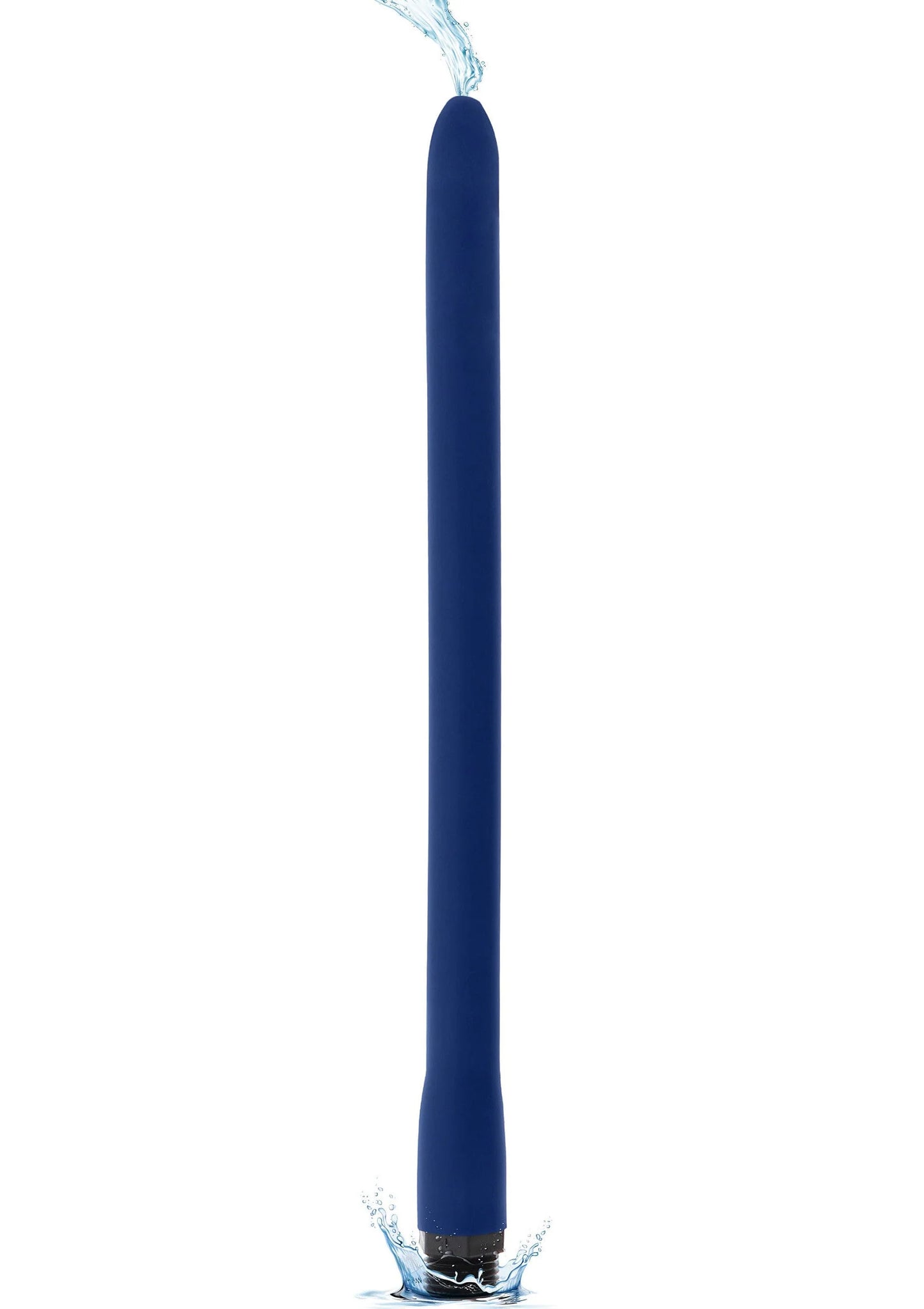 Blauwe anal-douche met kleine waterdruppels op het bovenuiteinde