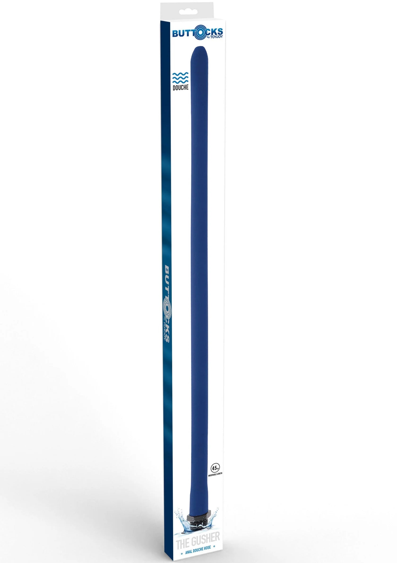 ToyJoy anale douche: blauwe flexibele siliconen buis van 45 cm
