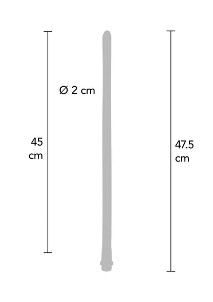 Anale douche met afmetingen: blauwe flexibele siliconen buis, 45 cm, Ø 2 cm