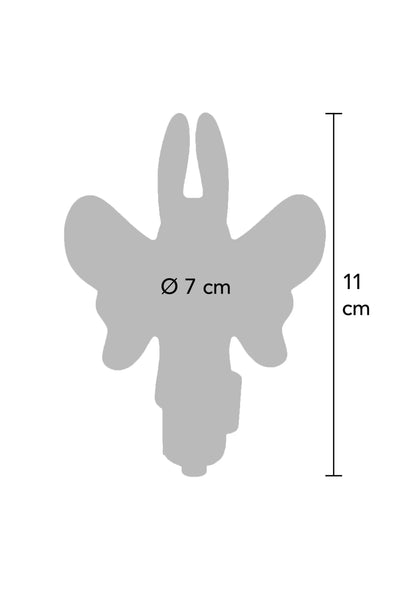 Vlinder-vingervibrator (Ø7 cm, 11 cm) in grijs silhouet
