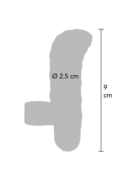 Vinger-vibrator, grijze contour; Ø 2,5 cm, lengte 9 cm