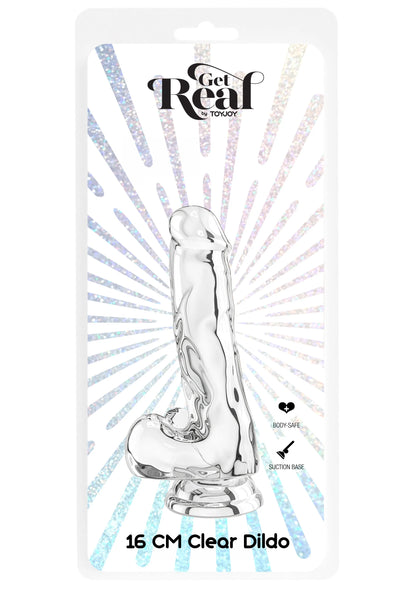 Get Real ToyJoy blisterverpakking, 16 cm heldere dildo met ronde balvormige uitstulping