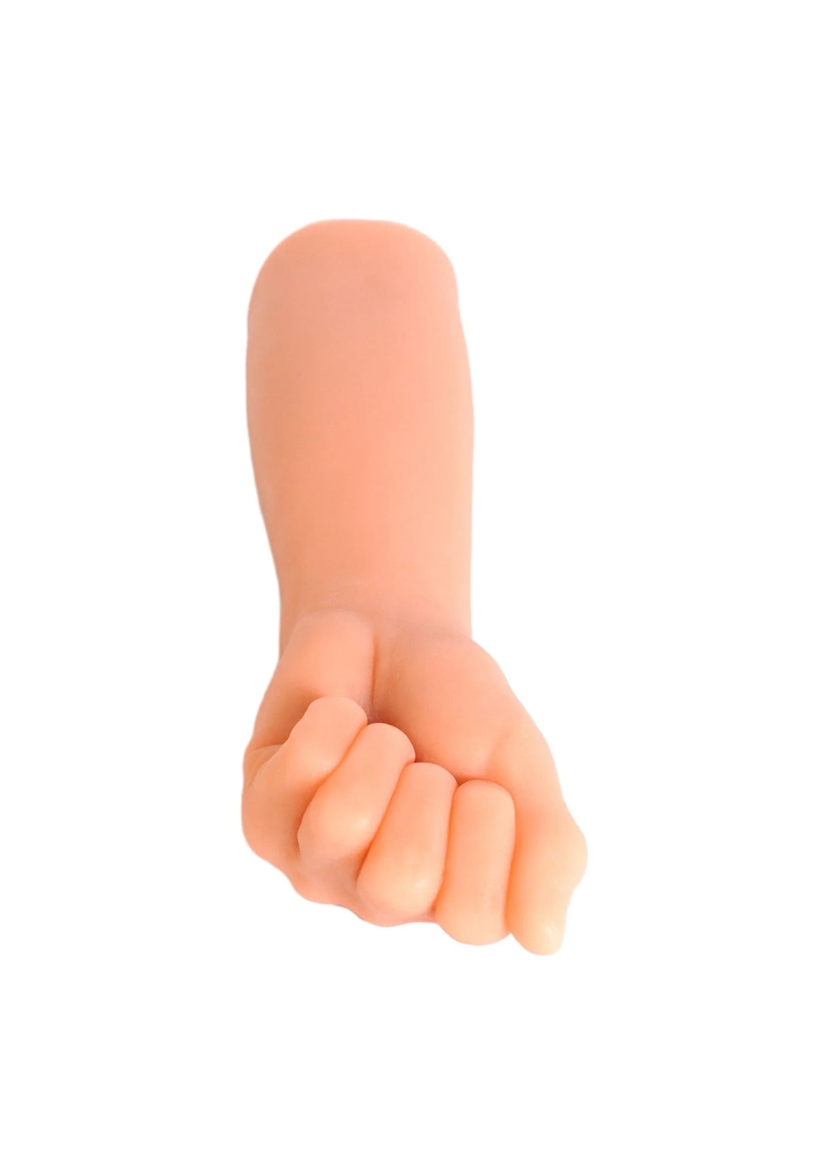 Huidkleurige vuistvorm met platte onderkant, handpalm-silhouet