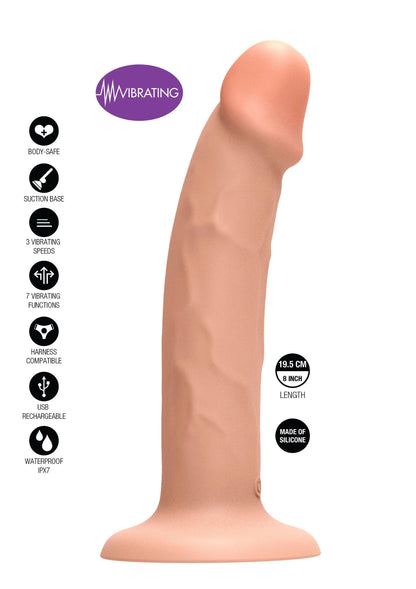 Beste vandaag nog: Harness Dong Vibrating Silicone 19.5 cm by ToyJoy Get Real - bij Happytoys Sexshop: online sex shop for Feeling Happy & Easy 😊