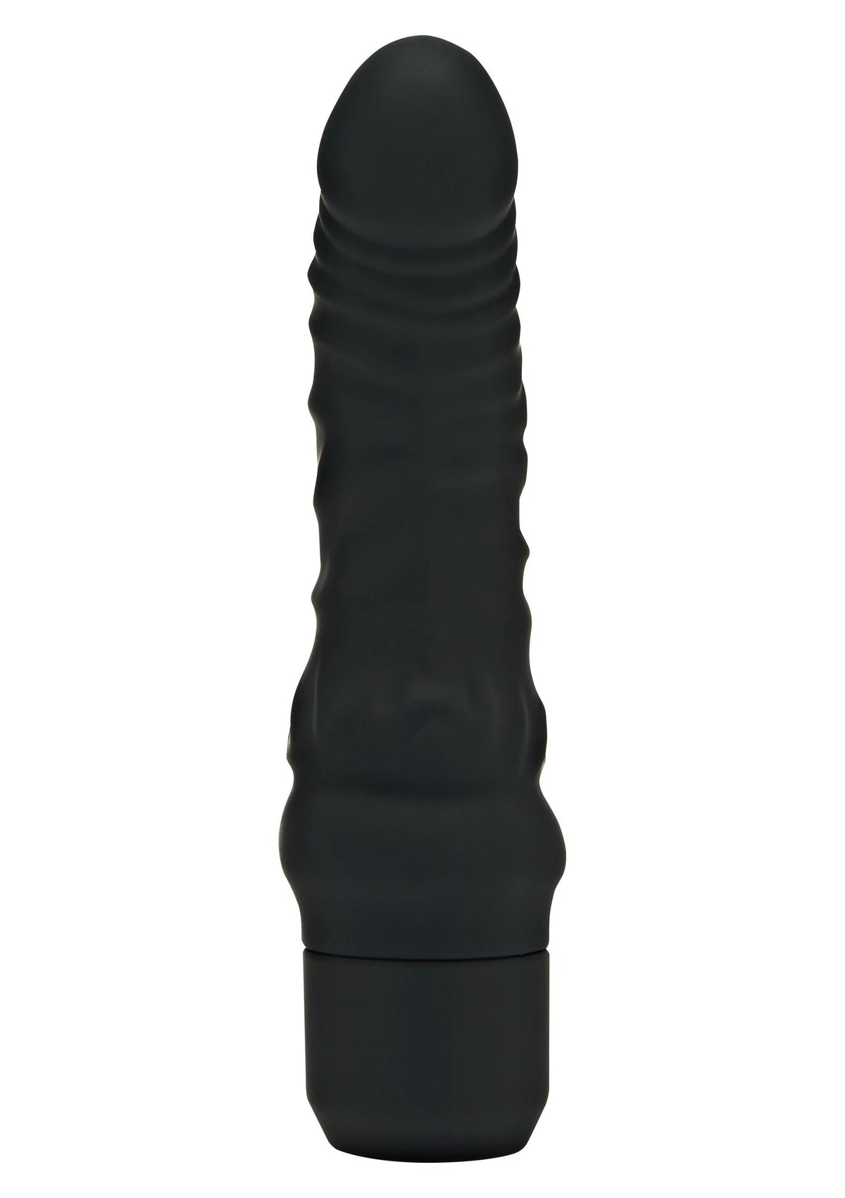 Mini G-spot vibrator in zwarte siliconen, met ribbelstructuur