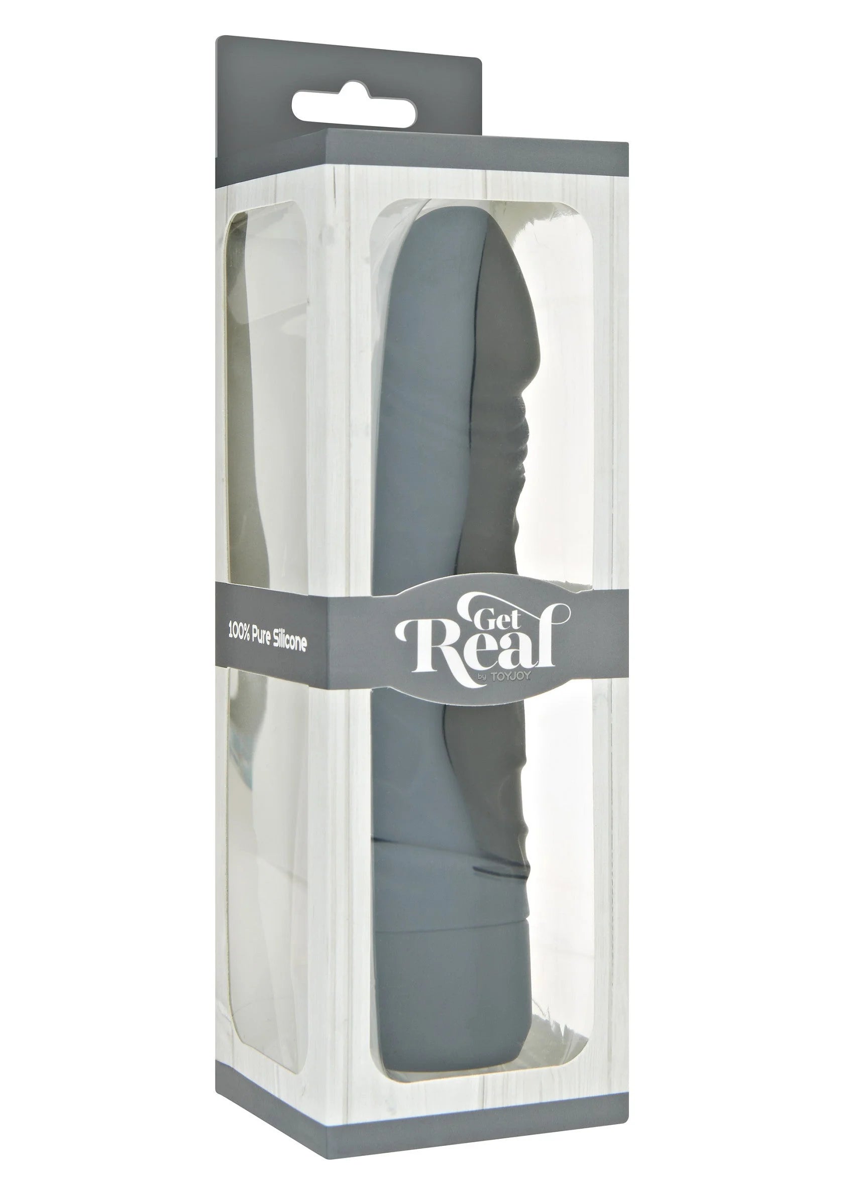 ToyJoy vibratorhoes in donkergrijsblauw in verpakking met 'Get Real' logo.