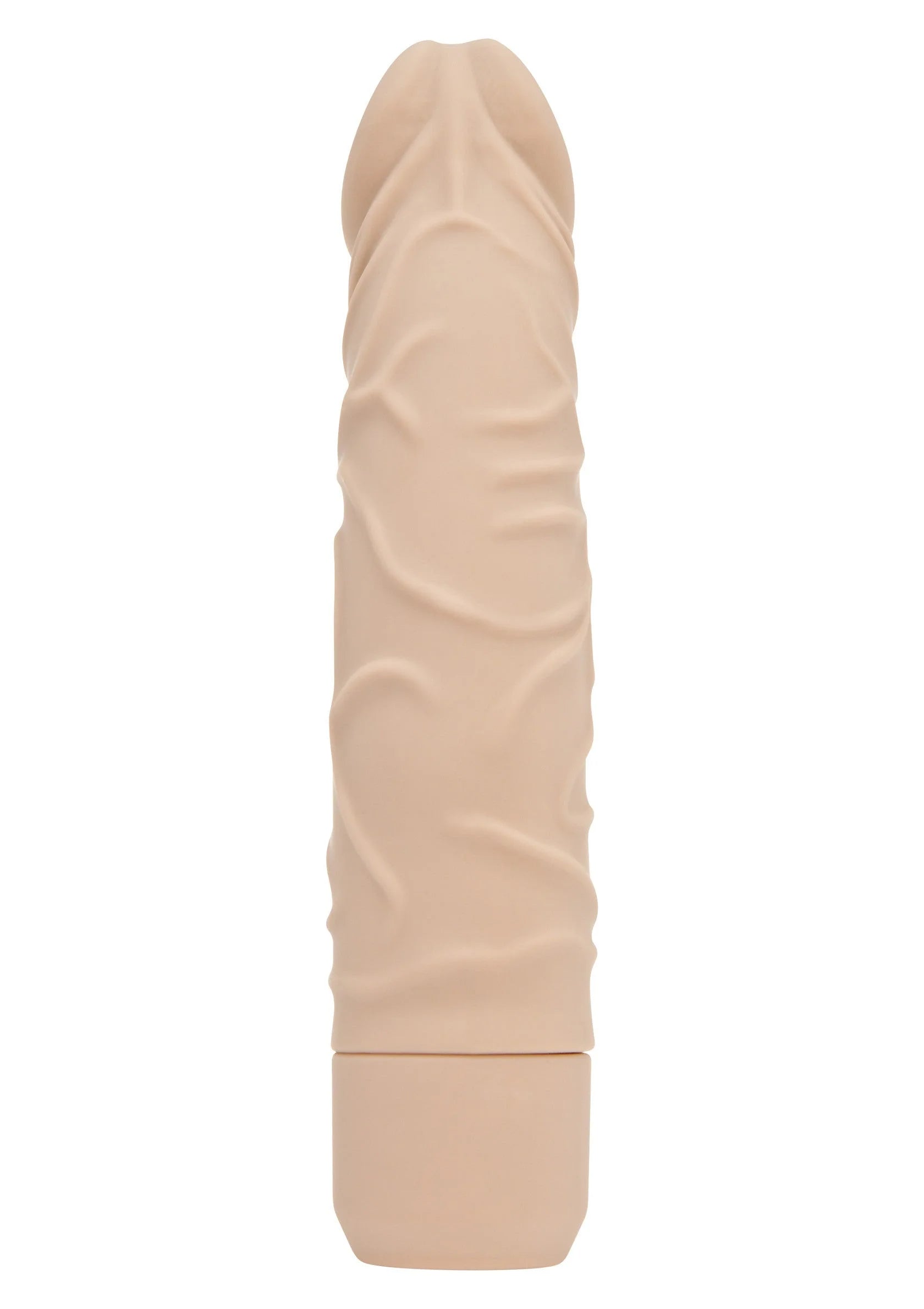 Vibrator met nude/beige gladde schacht en ronde basis