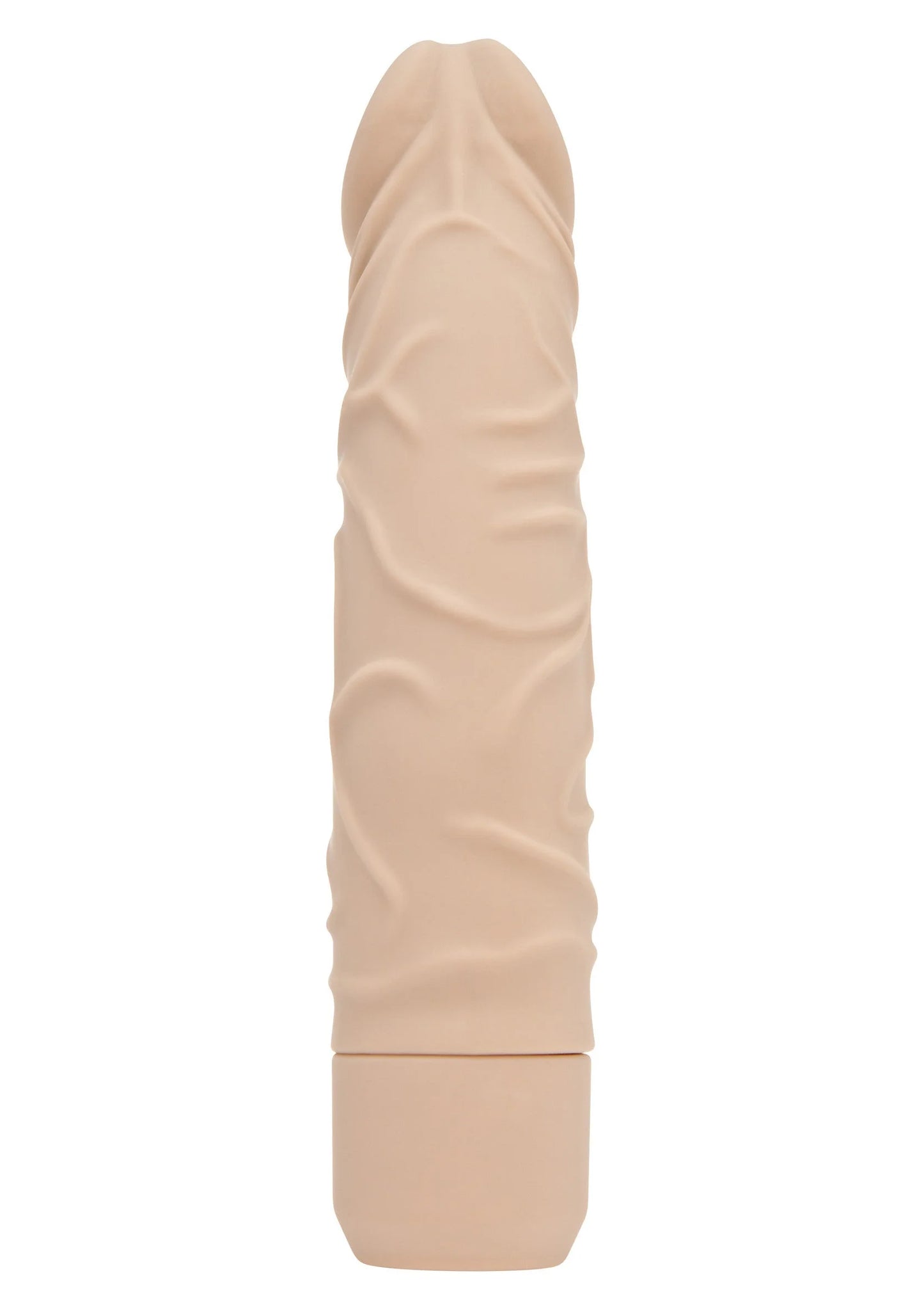 ToyJoy vibrator, beige met zachte reliëftextuur en brede onderkant