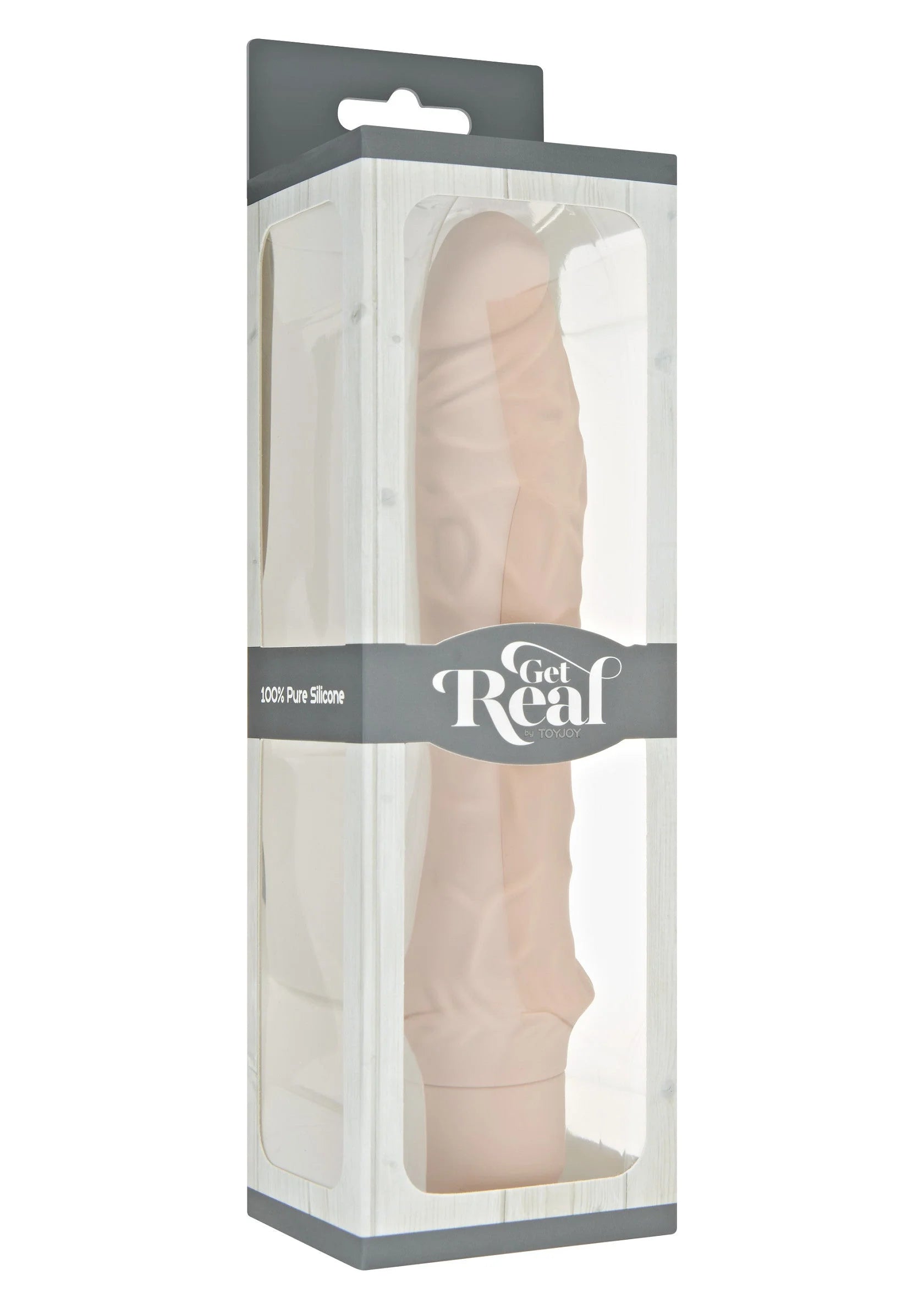 Verpakte Get Real siliconen hoes voor grote vibrator, beige.