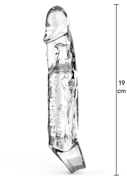 Transparante TPE verlengmouw, 19 cm, zijaanzicht