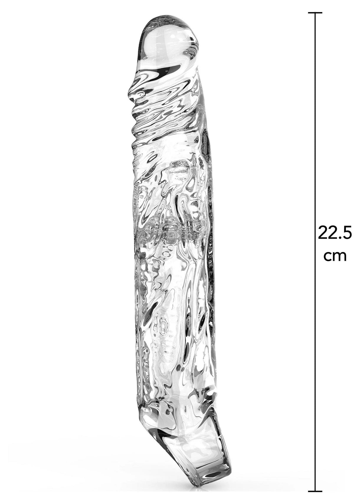 TPE extensiemouw, transparant, vooraanzicht, 22,5 cm