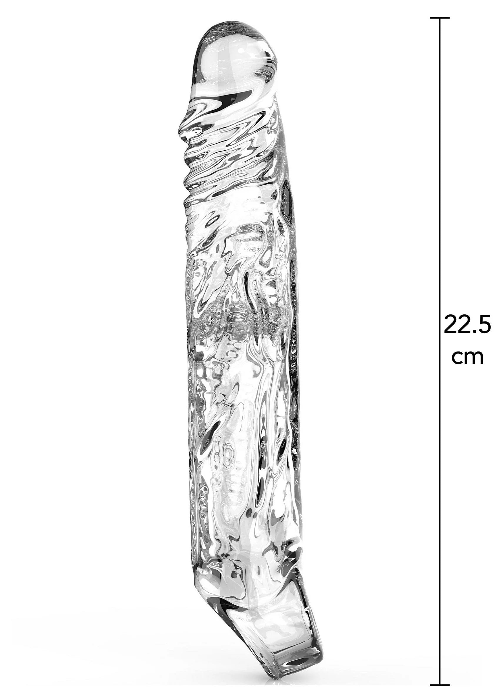 TPE extensiemouw, transparant, vooraanzicht, 22,5 cm