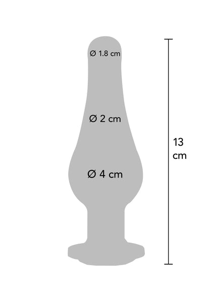 Silhouetdiagram anale plug met 13 cm hoogte en Ø 1,8/2/4 cm