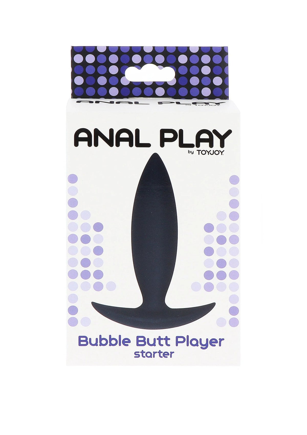 ANAL PLAY by TOYJOY verpakking met zwarte buttplug en Bubble Butt Player starter.