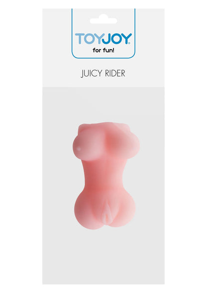 Verpakking met TOYJOY-logo en JUICY RIDER, roze vorm in doos